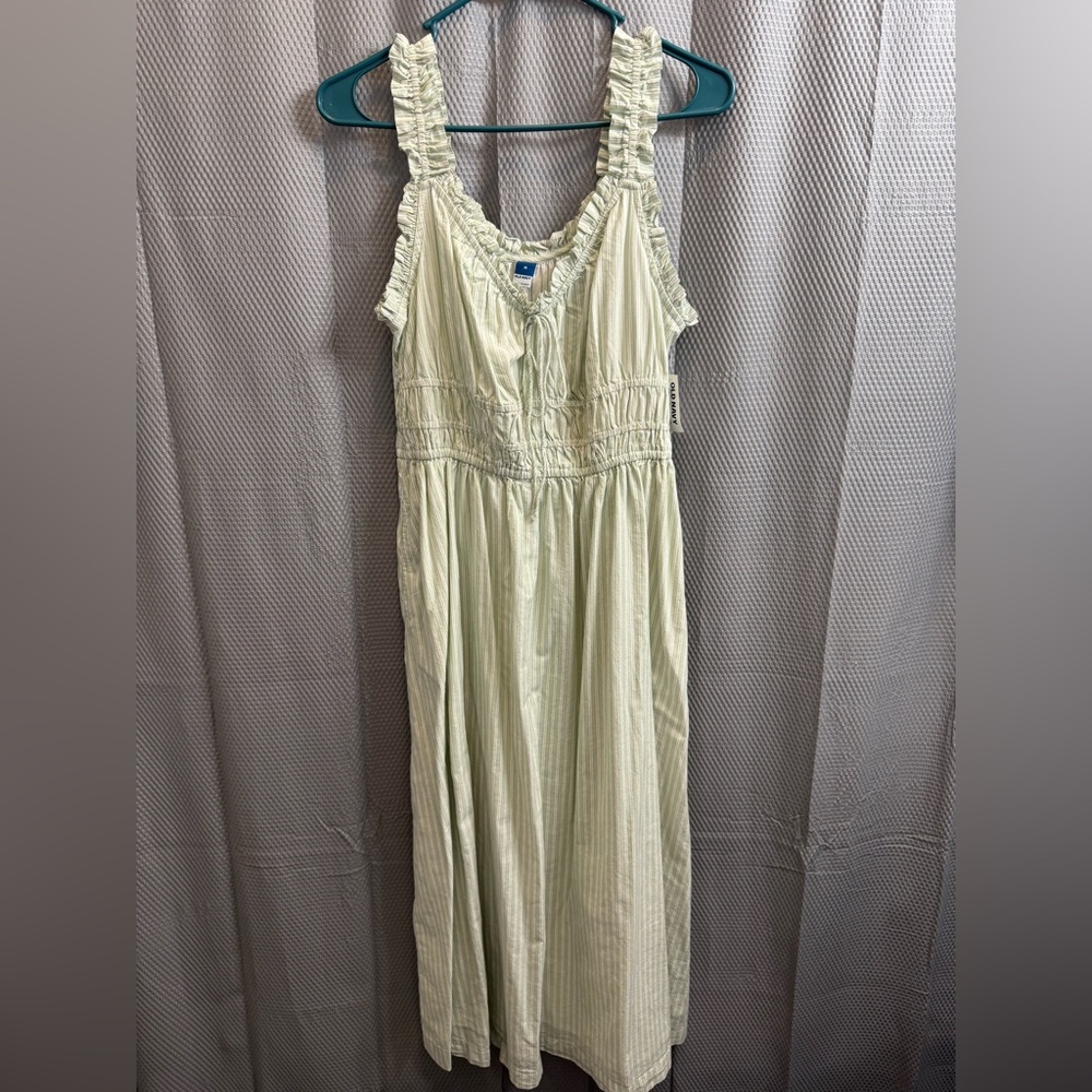 Old Navy Light Green Striped Dress